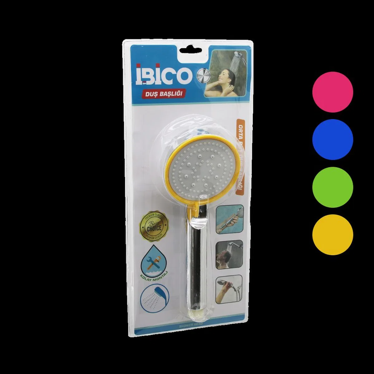 Orta Boy Kademeli Duş Başlığı 8. 7 cm - Krom Gövde, Vakumlu görsel 2