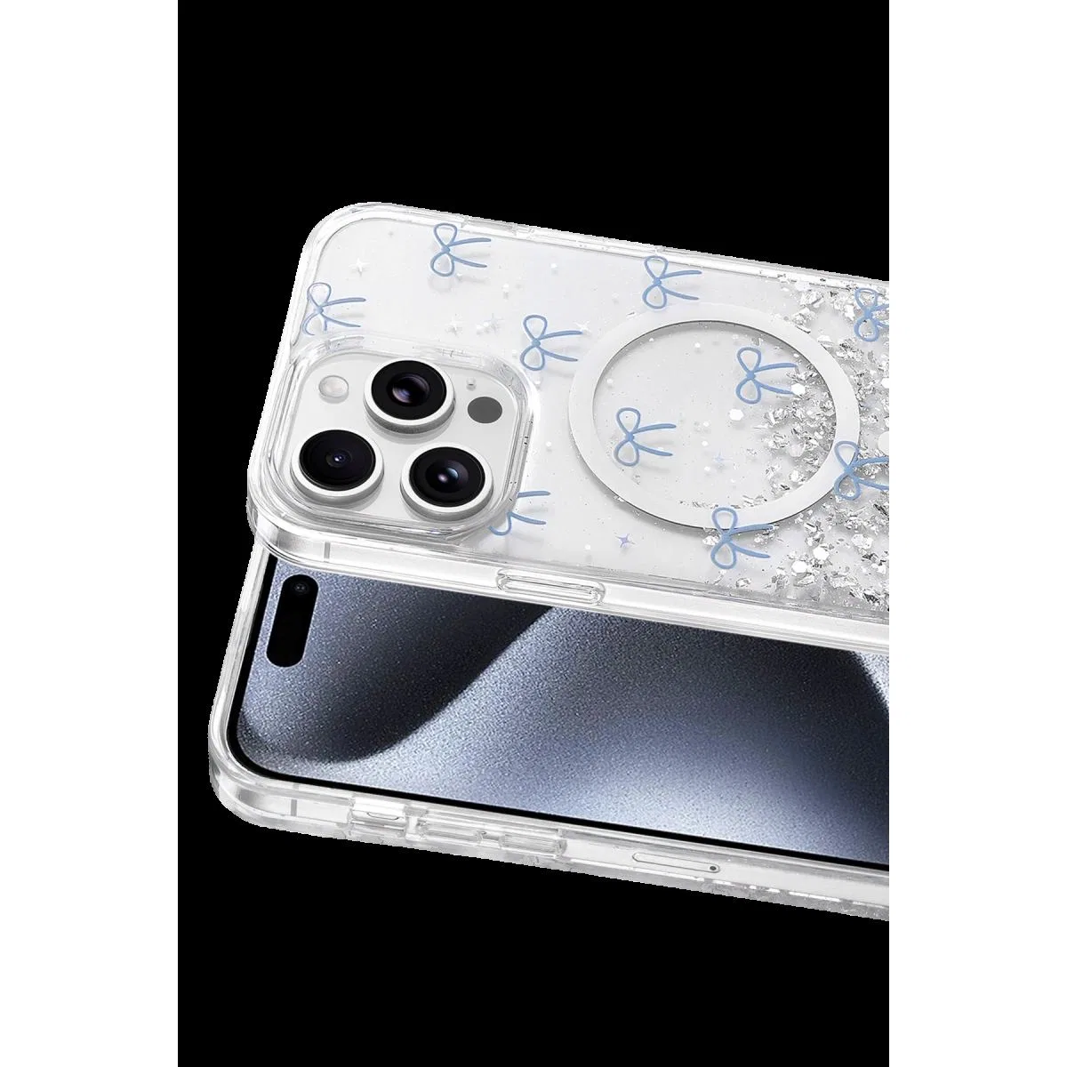 Onegif Apple İphone 14 Pro Max Misk Simli Magsafe Kapak - Desen 3 görsel 2