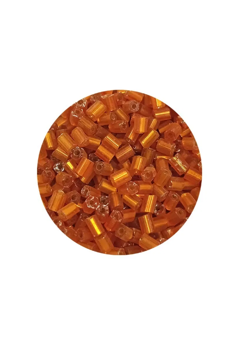 Kesme Cam Boncuk 2mm - 20 Gram - Şeffaf Koyu Turuncu -BNC327 görsel 2