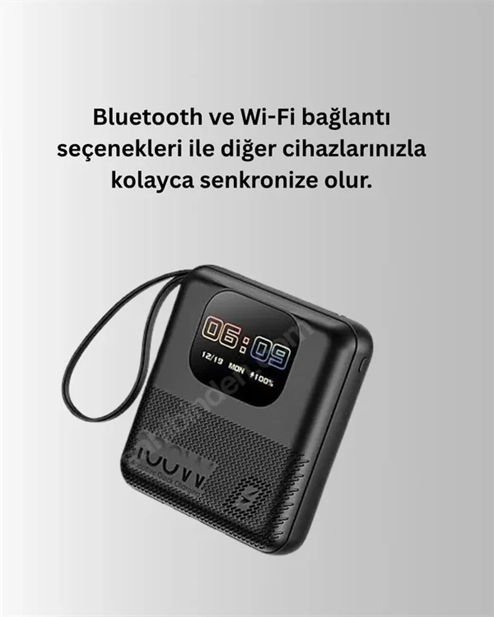 10. 000 mAh Çok Amaçlı Akıllı Saat ve Powerbank Cihaz görsel 5