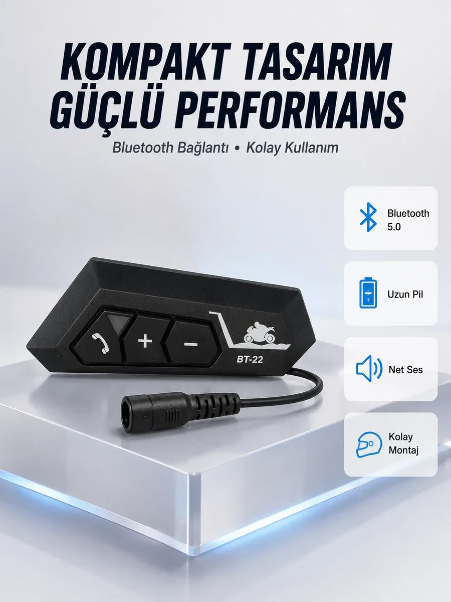 BT22 Motosiklet Kask İçi Bluetooth Kulaklık İnterkom Destekli Yeni Nesil
