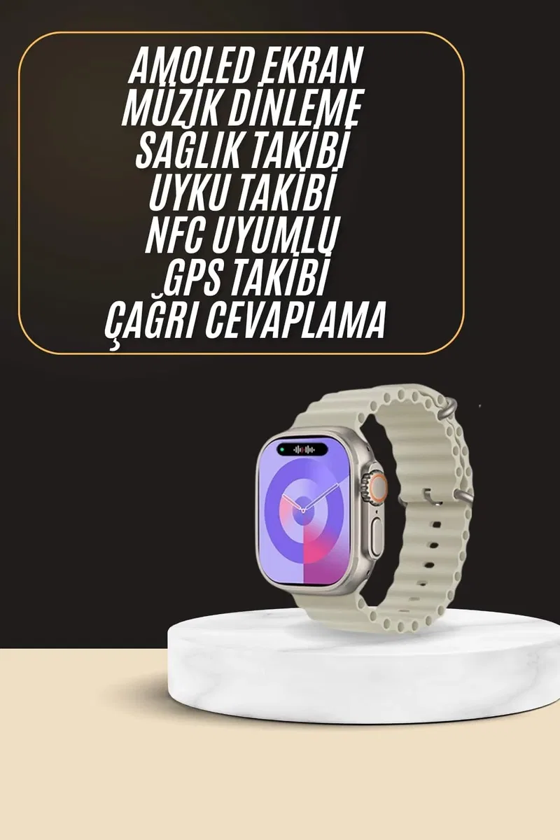 Uyku ve Sağlık Takibi Yapabilen GPS Uyumlu Plastik Kordonlu Akıllı Saat görsel 2