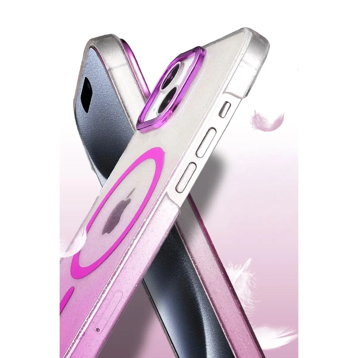 Apple İphone 15 Plus Glossy Magsafe Kapak - Mor görsel 3