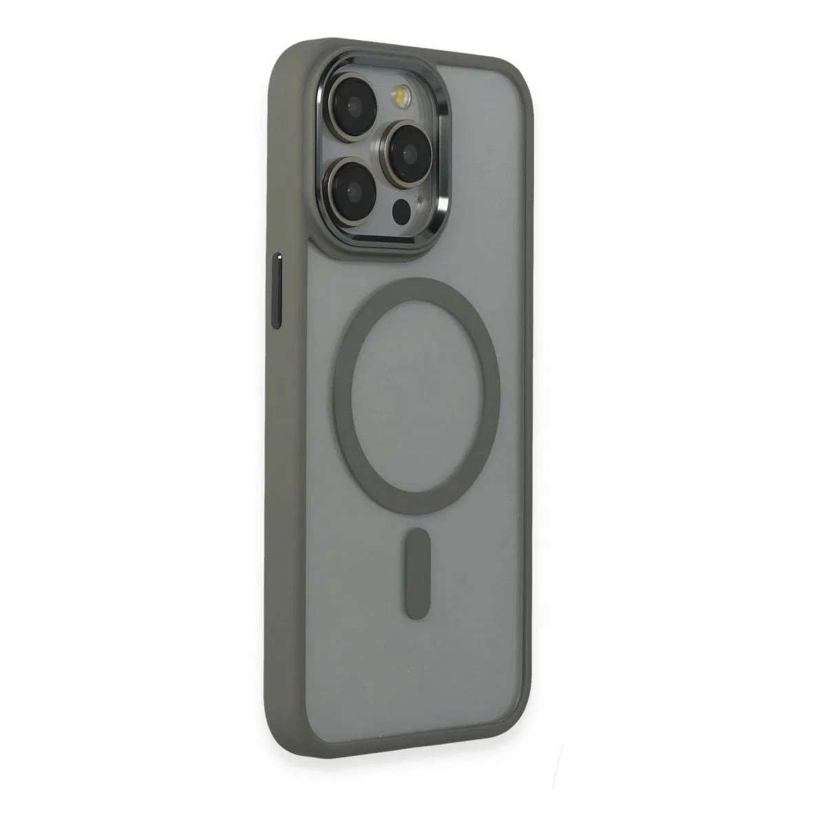 Apple İphone 15 Pro Max Kılıf Room Magneticsafe Silikon - Gri görsel 2