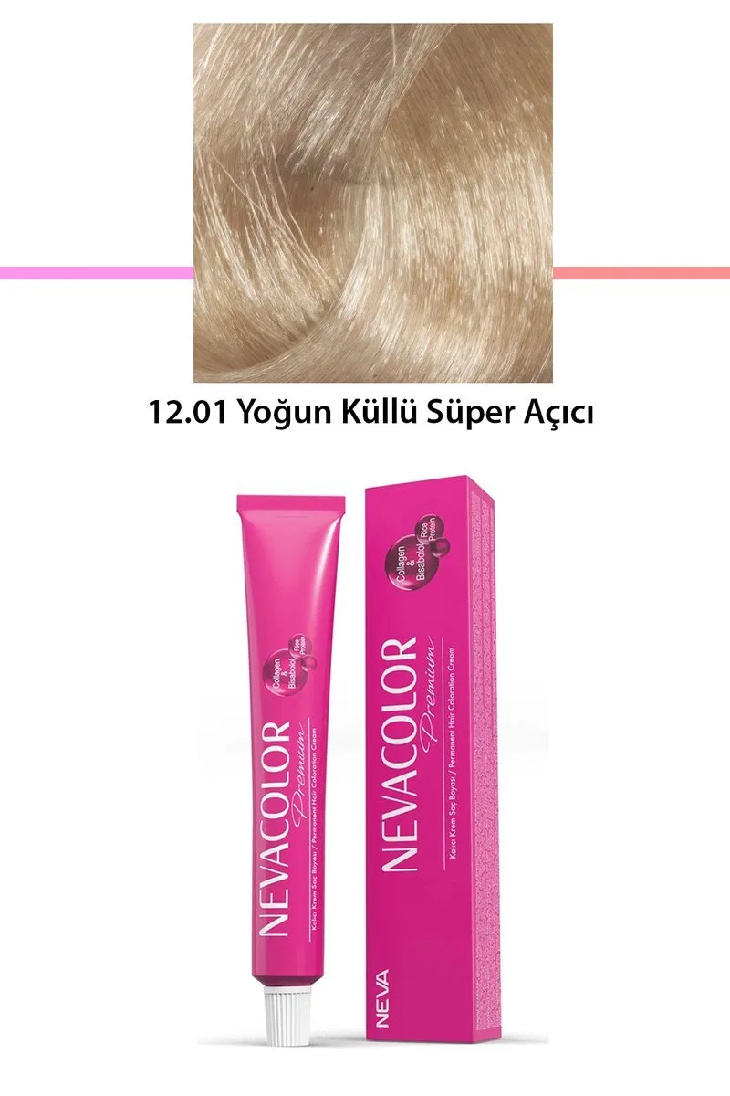 Premium 12. 01 Yoğun Küllü Süper Açıcı - Kalıcı Krem Saç Boyası 50 g Tüp