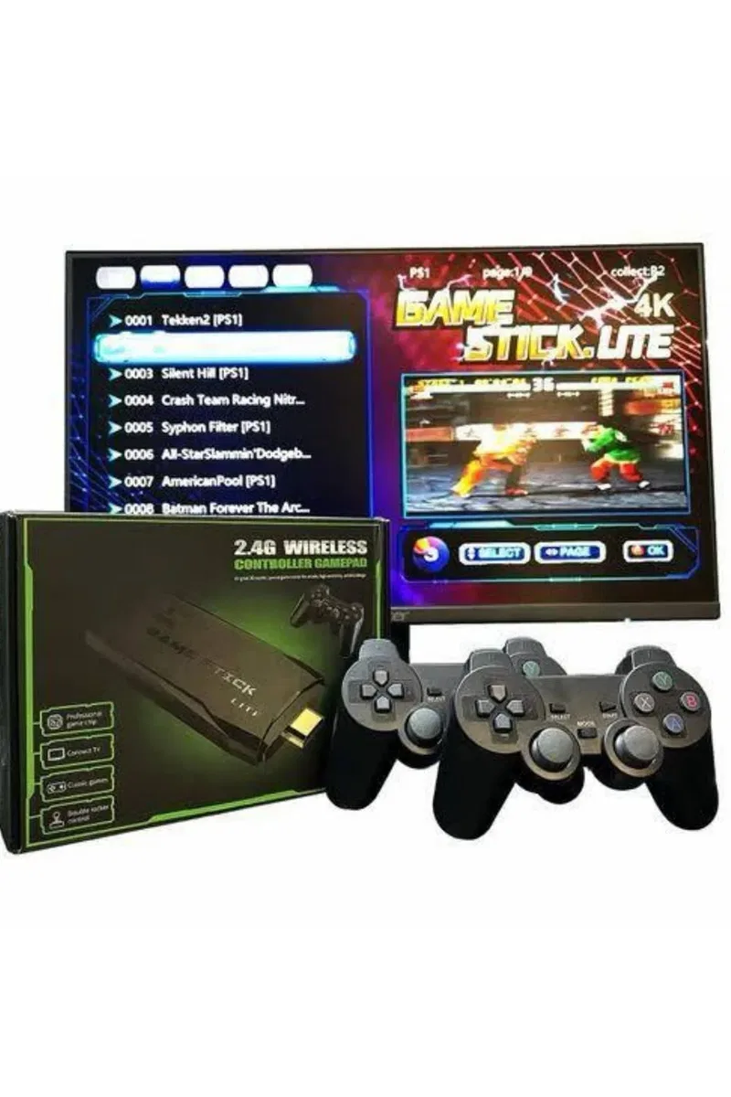 2. 4g Uyumlu Kablosuz Çift Kol Atari Retro 20000 Oyun Game Stick görsel 4