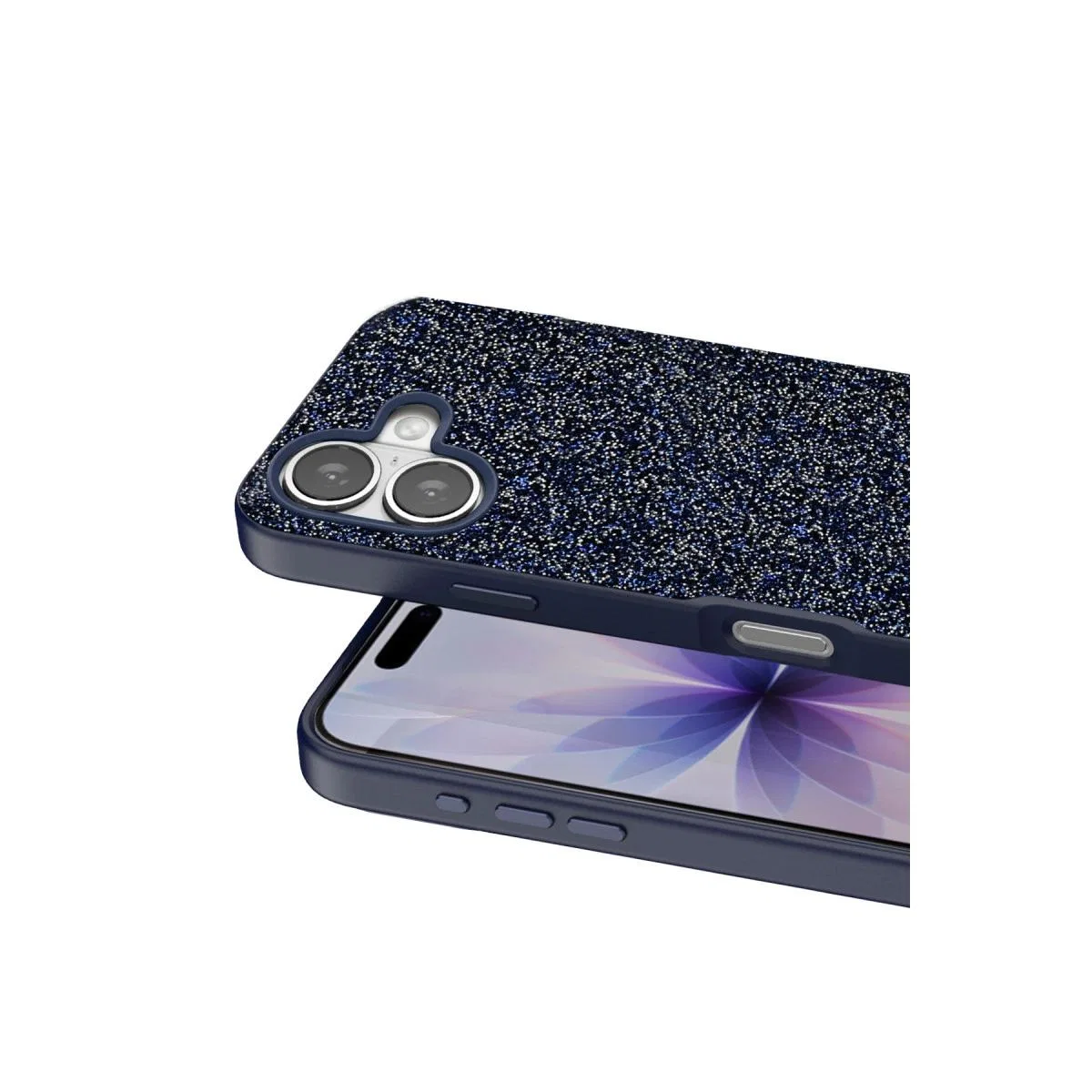 Onegif Apple İphone 17 Bright Simli Kapak - Mavi görsel 2
