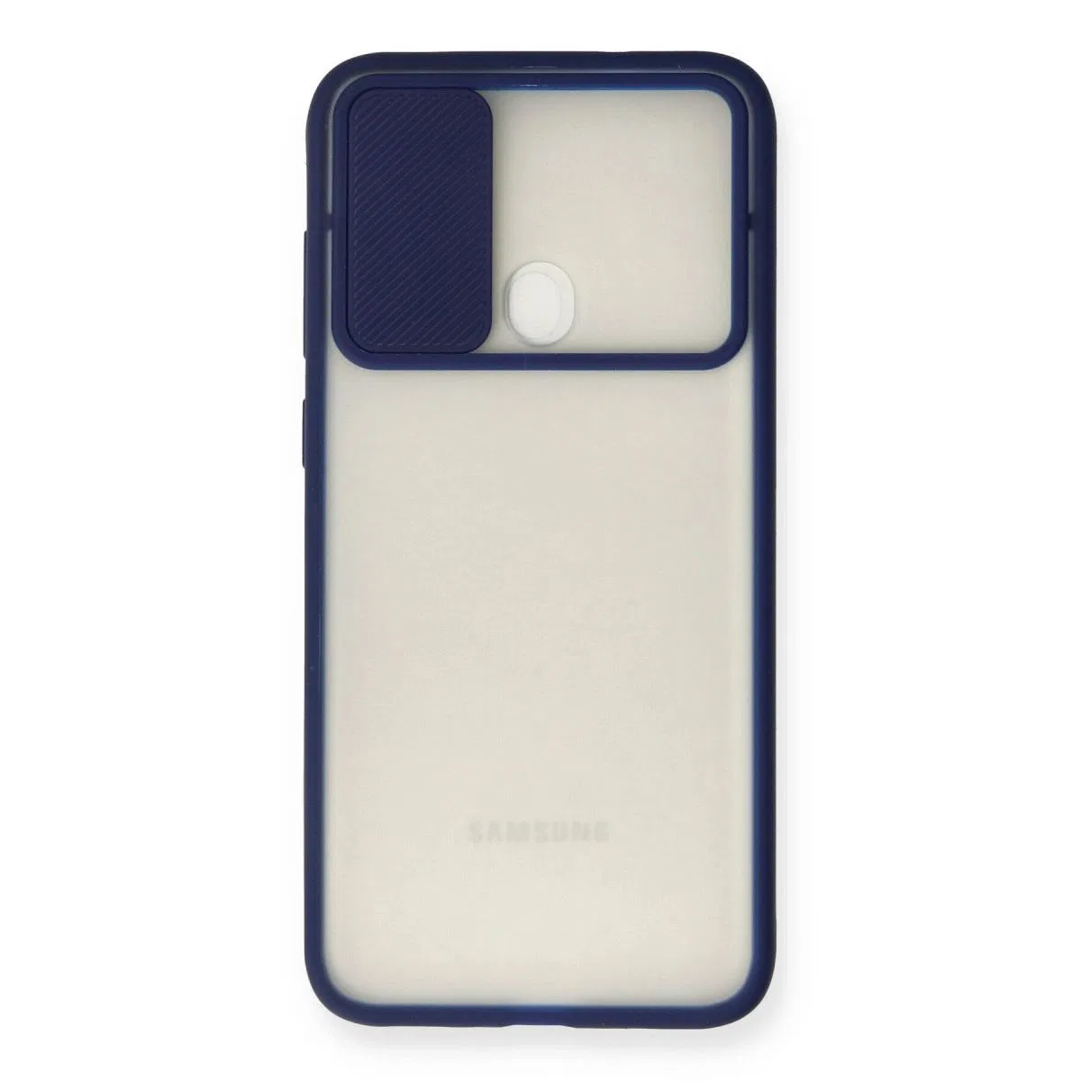 Samsung Galaxy A11 Kılıf Palm Buzlu Kamera Sürgülü Silikon - Lacivert görsel 2
