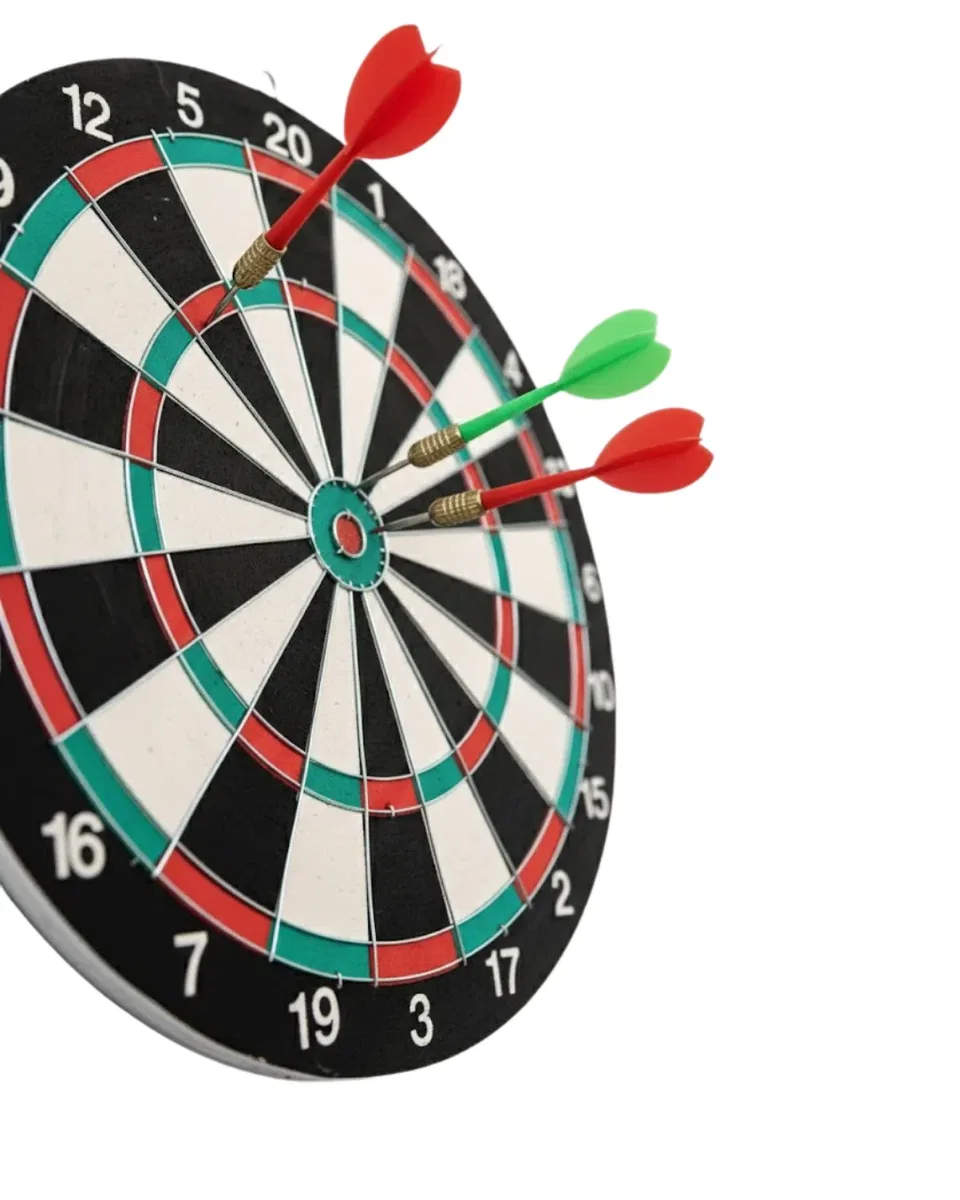 Kaliteli Ahşap 15 İnç Dart Tahtası Kolay Montajlı 4 Ok görsel 2