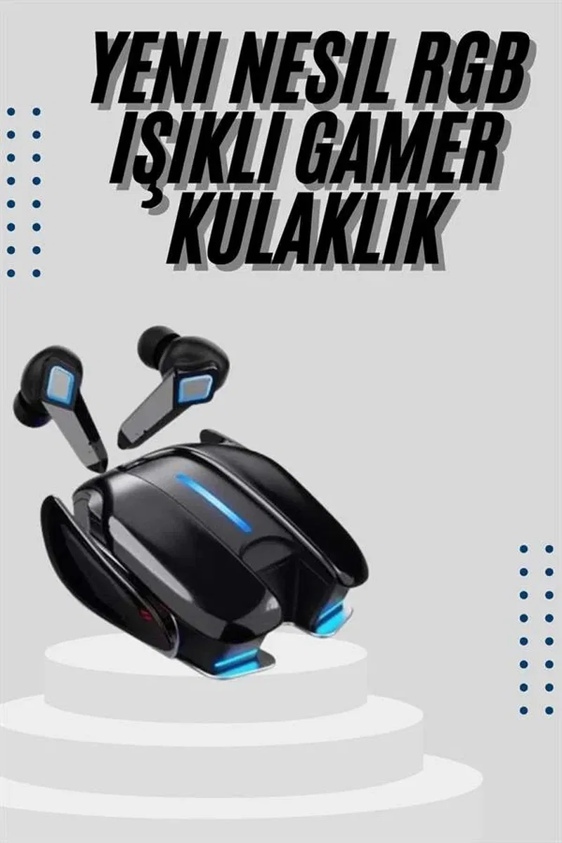 Gamer Kulaklık Gecikme Yapmaz Yüksek Ses Kaliteli Kablosuz Bluetooth Kulaklık görsel 2