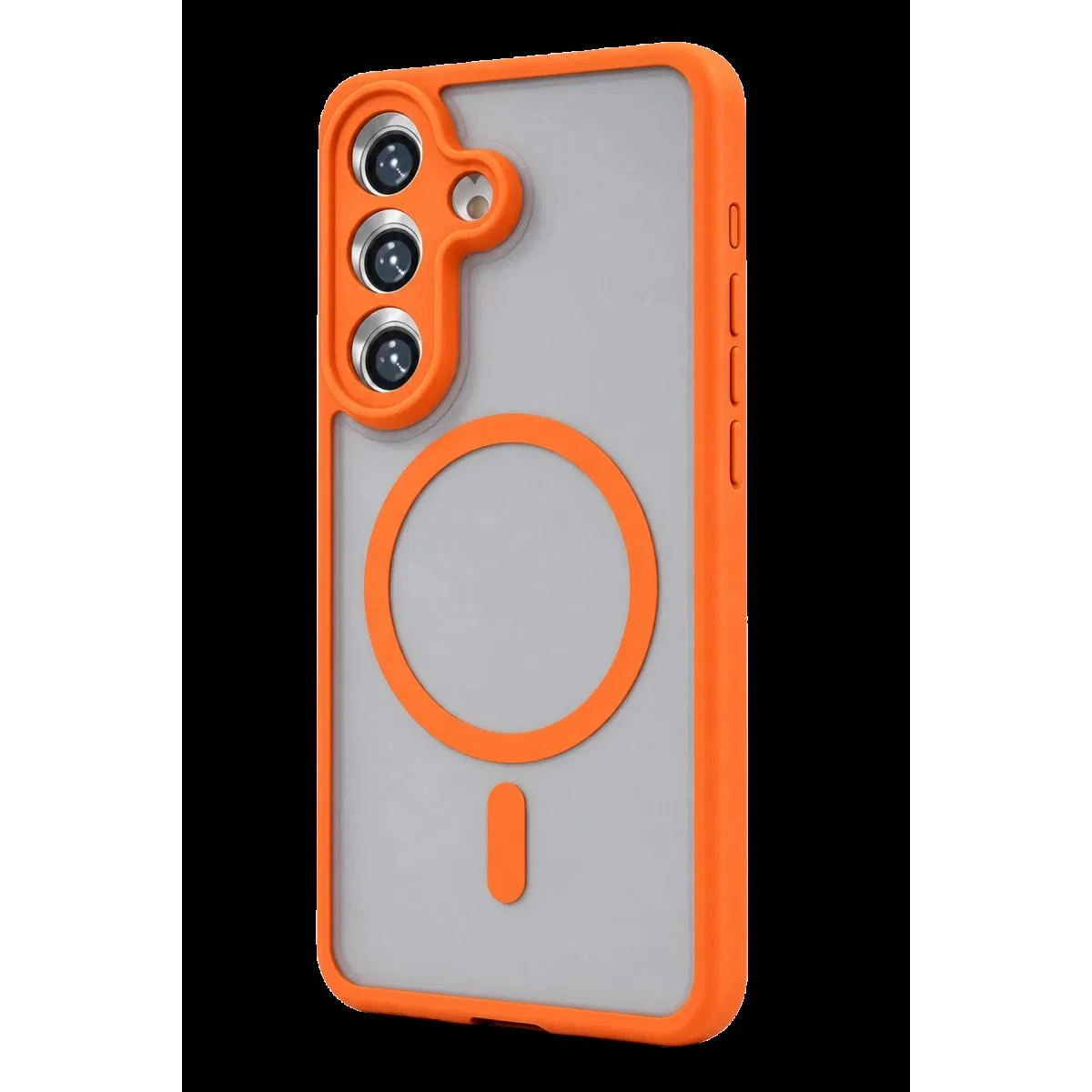 Samsung Galaxy A55 5g Loji Magsafe Kapak - Turuncu