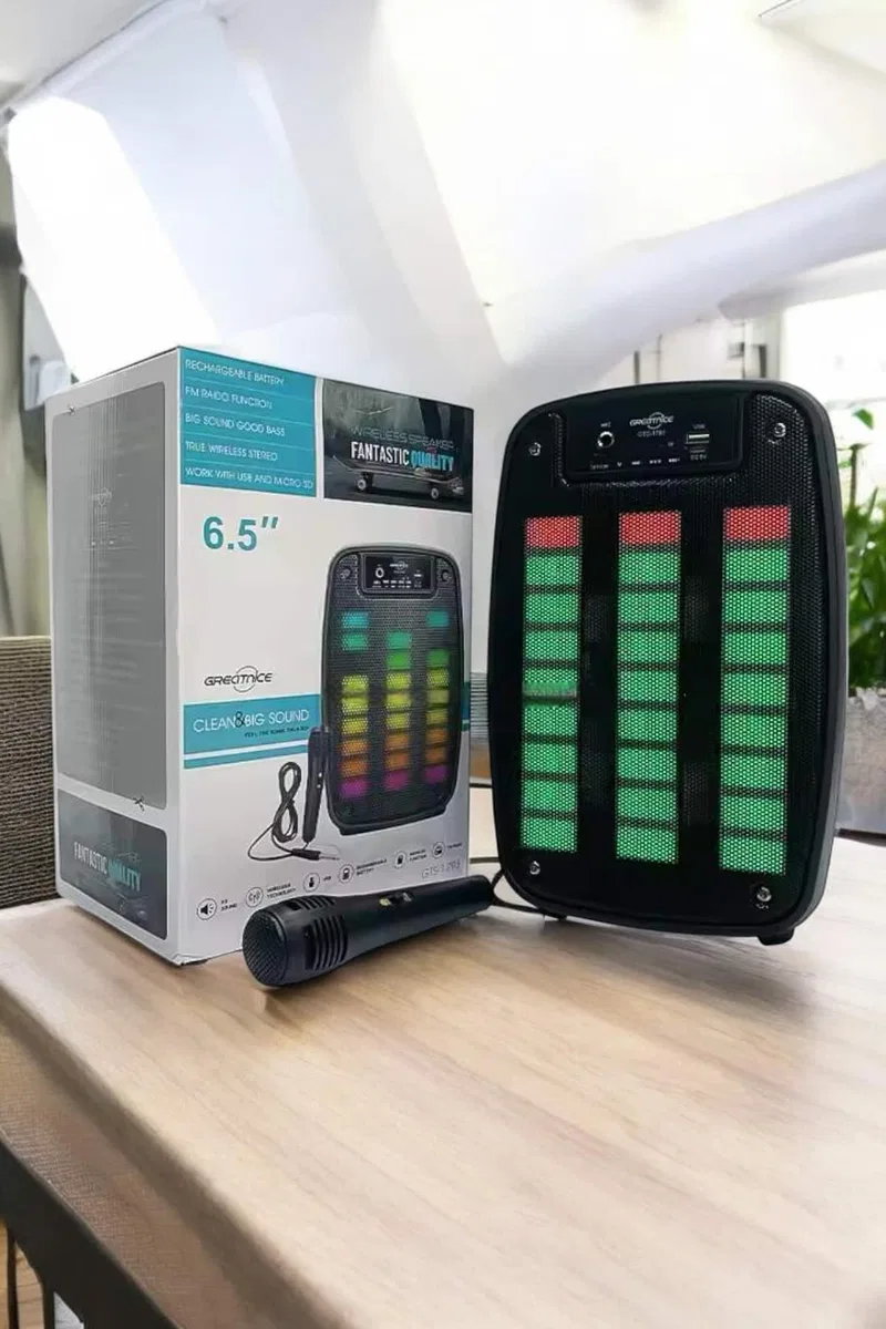 Bluetooth Hoparlör Mikrofonlu Speaker Taşınabilir Şarjlı görsel 2