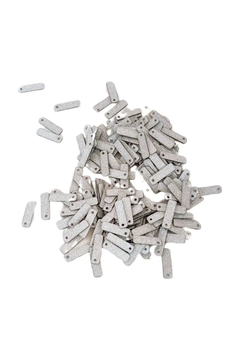 Mat Beyaz 15 x 5 mm Dantel Oya Yazma Halhal Abiye Lazer Kesim Pul 1000 adet / 40 gram görsel 3