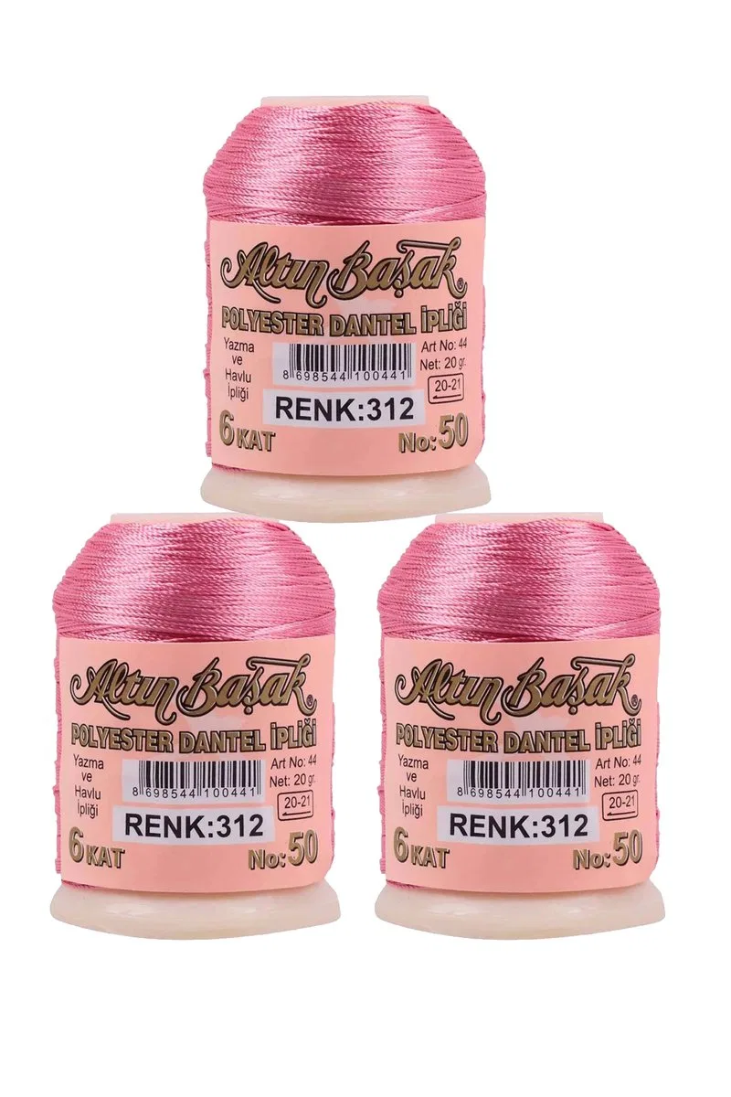 3 Adet Altınbaşak Oya ve Dantel İpi 20 gr - Royaleks - No: 600 - 312 - 363 görsel 5