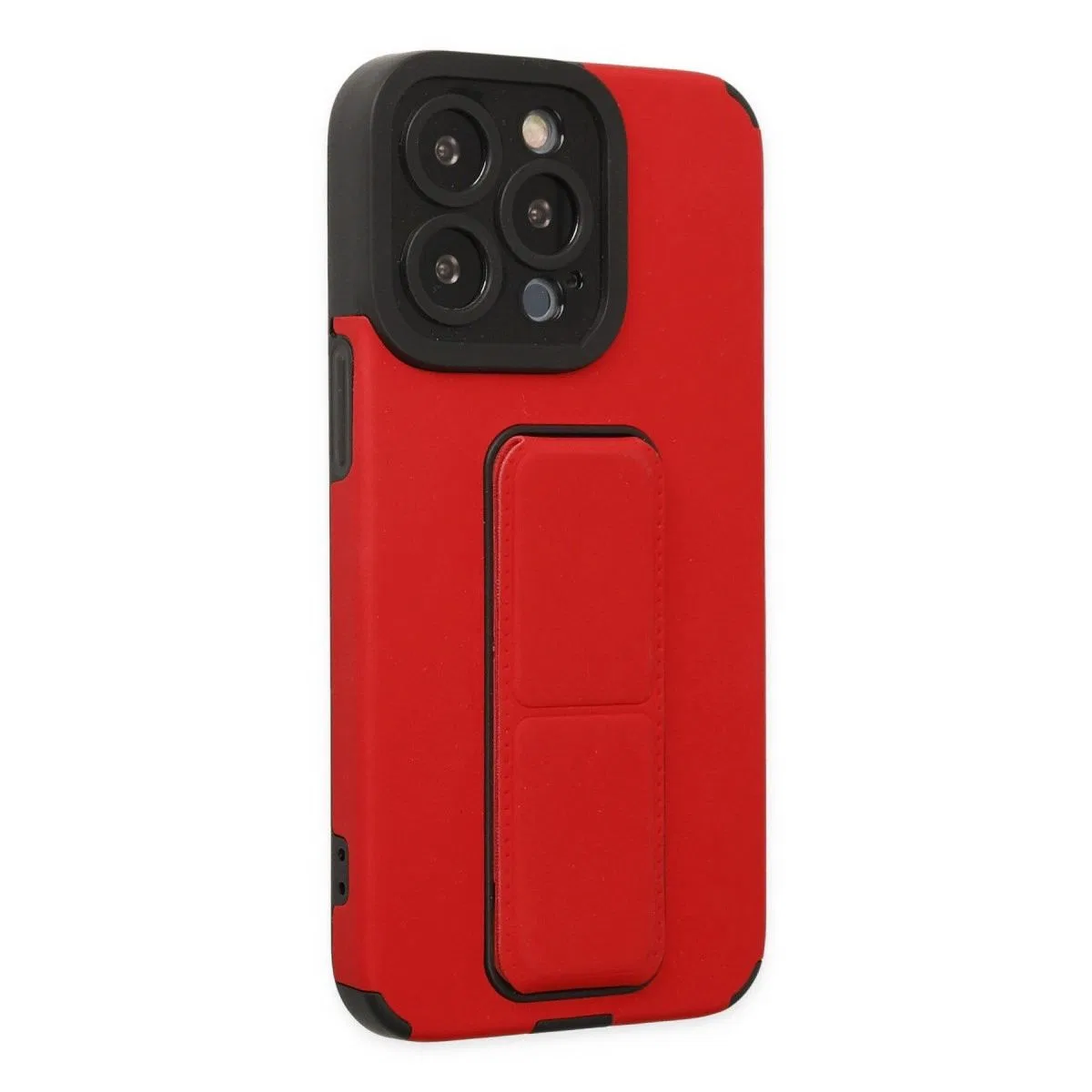 Apple İphone 13 Pro Max Kılıf Mega Standlı Silikon - Kırmızı görsel 5