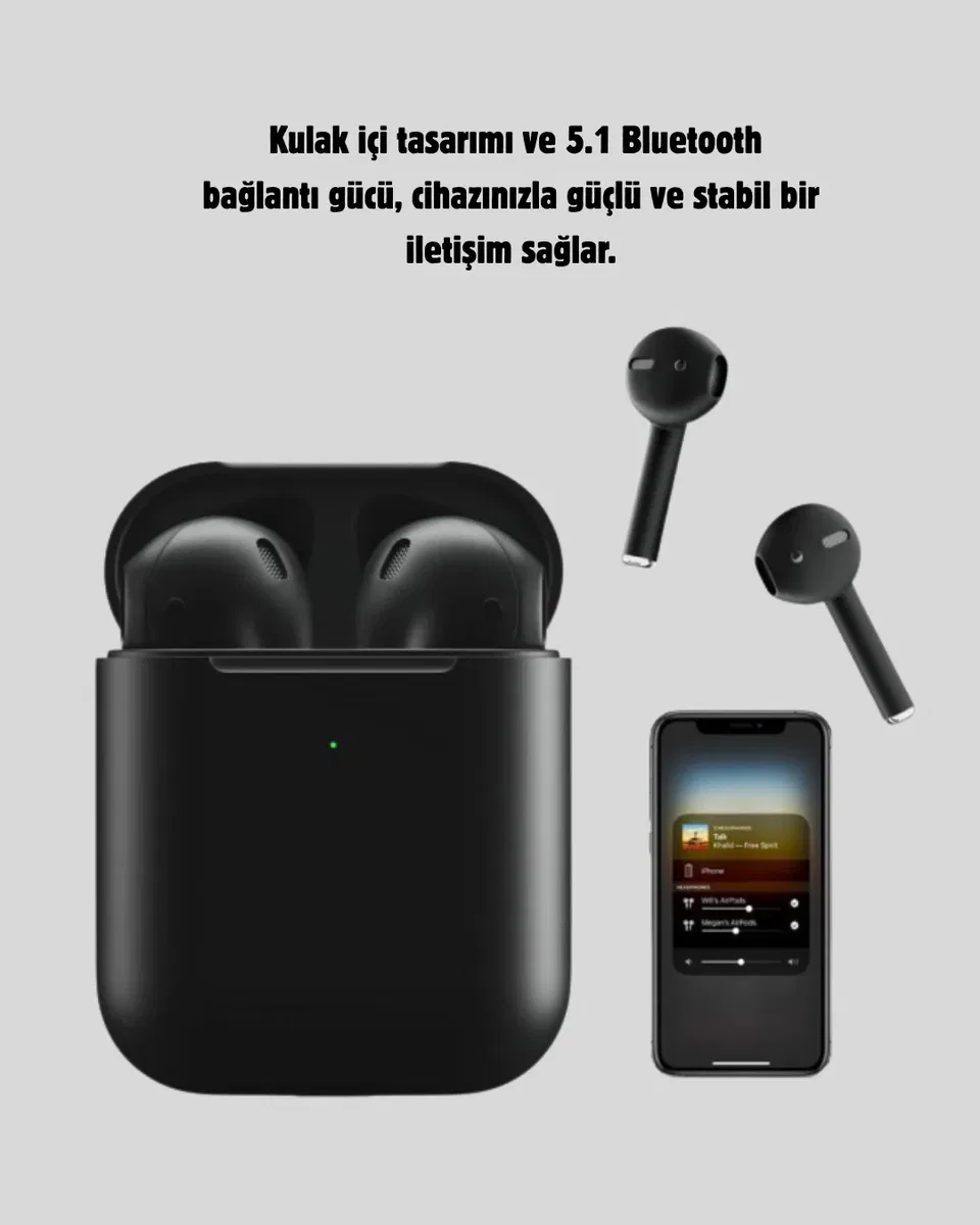 Tws Pro 5 Kablosuz Kulaklık – Bluetooth 5. 1, Gürültü Engelleme, Uzun Pil Ömrü görsel 4