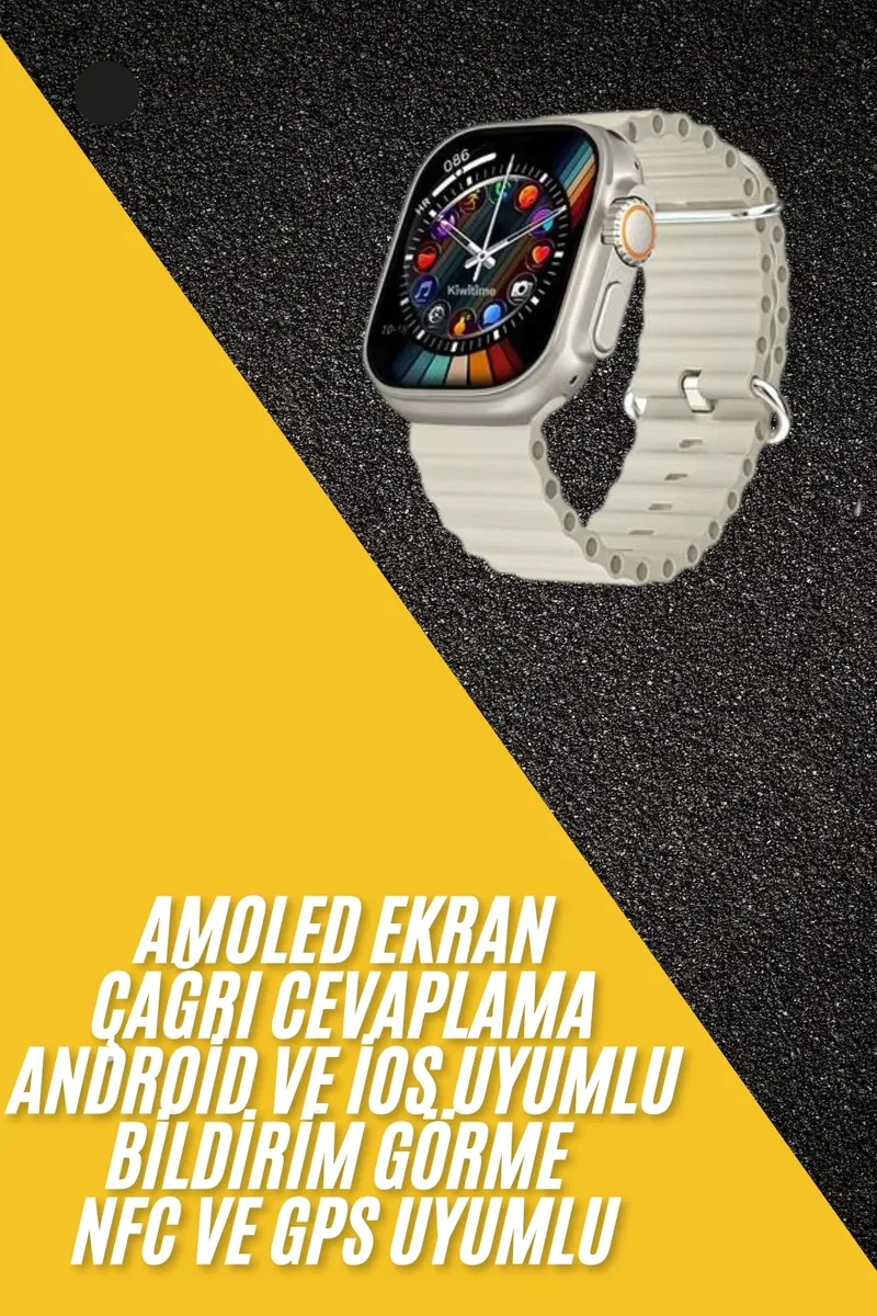 Akıllı Saat Kol Saati Android ve İOS Uyumlu Nabız Ölçer Sesli Asistan Yeni Nesil görsel 2