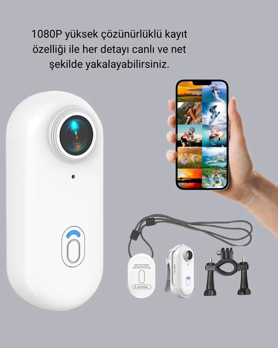 4K Full HD Spor Kamerası 360° Klips ve WiFi Özellikli görsel 3
