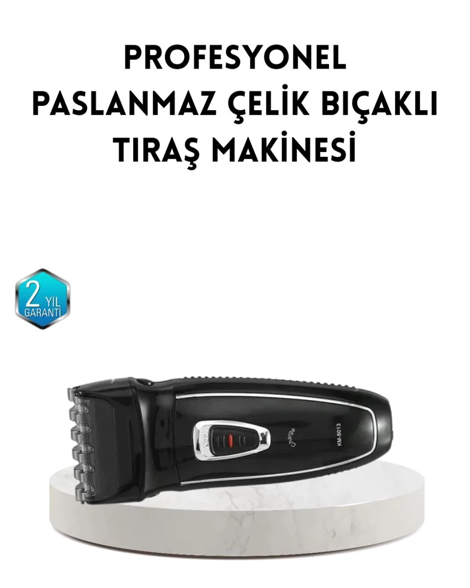 Uni Şarjlı Saç Ve Sakal Kesme Makinesi – Sessiz Motor, 1–12 Mm Ayarlanabilir Başlık