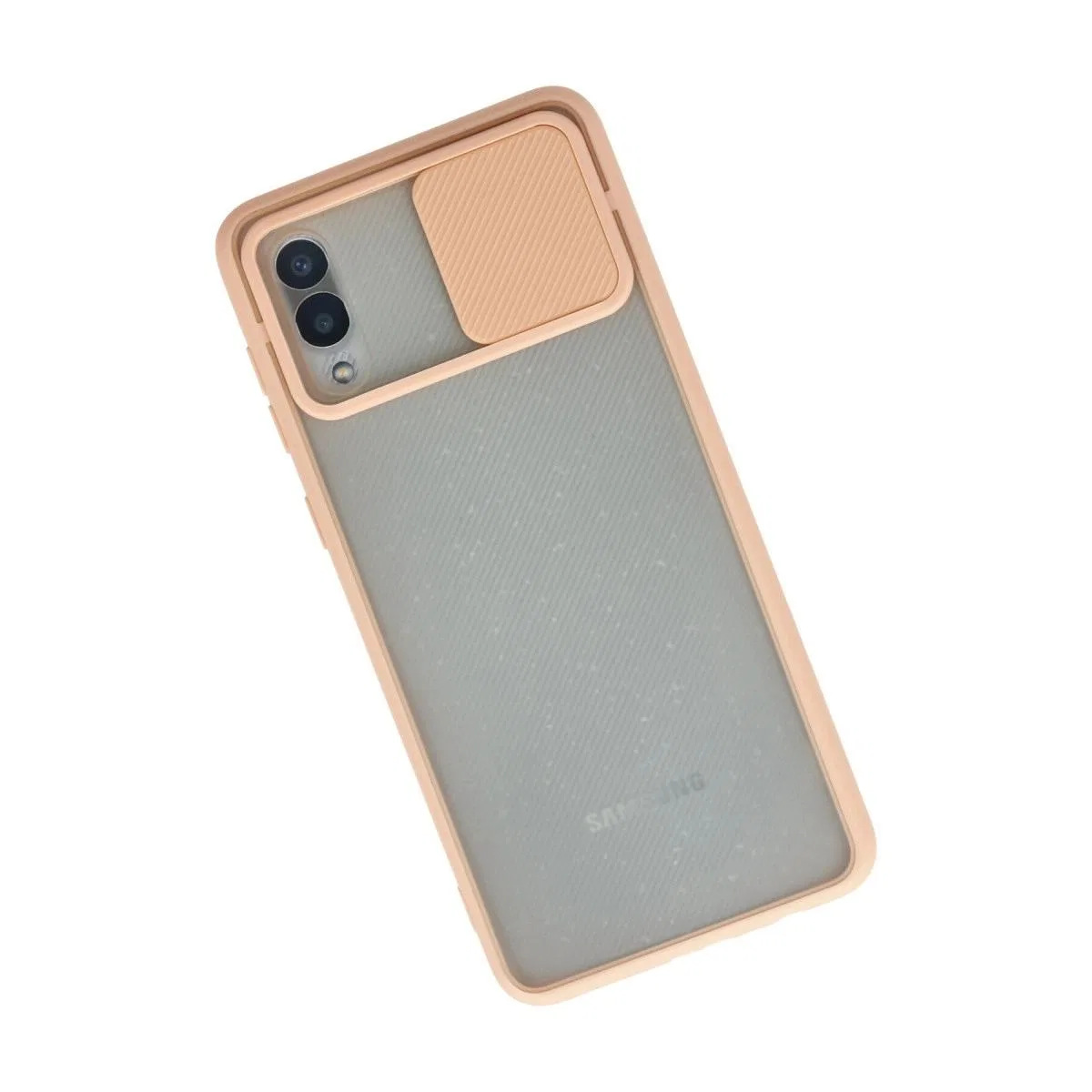 Samsung Galaxy A02 Kılıf Palm Buzlu Kamera Sürgülü Silikon - Pembe görsel 2