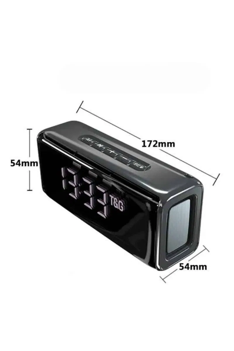 Dijital Göstergeli Bluetooth Hoparlör Speaker Taşınabilir Kancalı Saat Göstergeli görsel 3