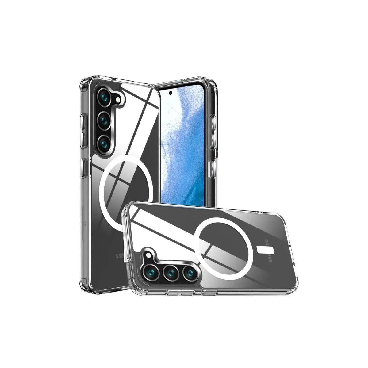 Samsung Galaxy S23 Plus Kılıf Magneticsafe Şeffaf Silikon - Şeffaf görsel 5