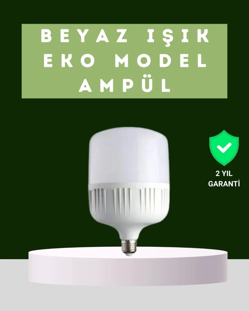 Şarjlı Led Torch Ampul 30 Watt Beyaz Işık Enerji Tasarruflu