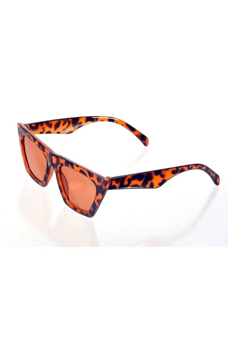 Leopar Çerçeve Cat Eye Kadın Güneş Gözlüğü - Moda Gözlük görsel 2
