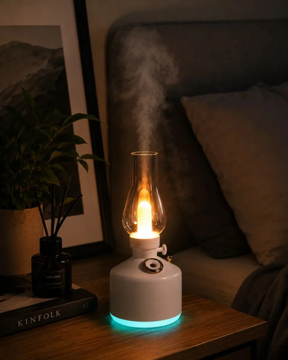 Vintage Aroma Difüzörü Nano Mist Led Işıklı Taşınabilir Nemlendirici