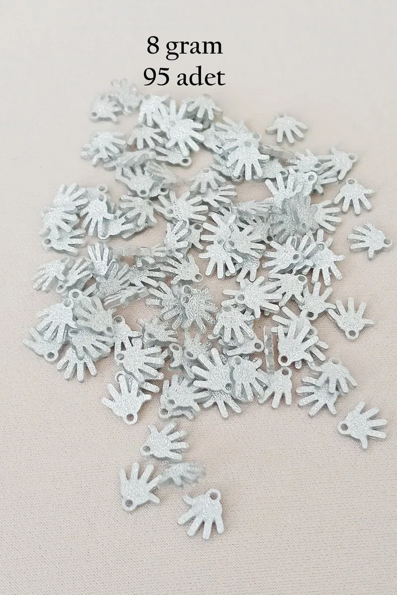 Oya Abiye Bileklik Kolye Pleksi Metalik Plastik Pul Gümüş Renk 8 gram 95 adet - BNC519
