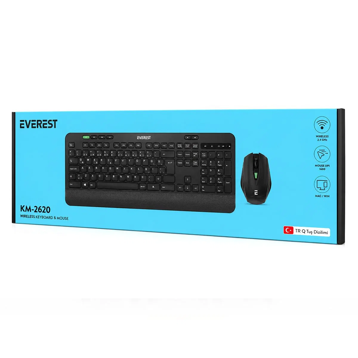 Kablosuz Klavye Mouse Seti (USB, Sessiz, Q Klavye) görsel 4