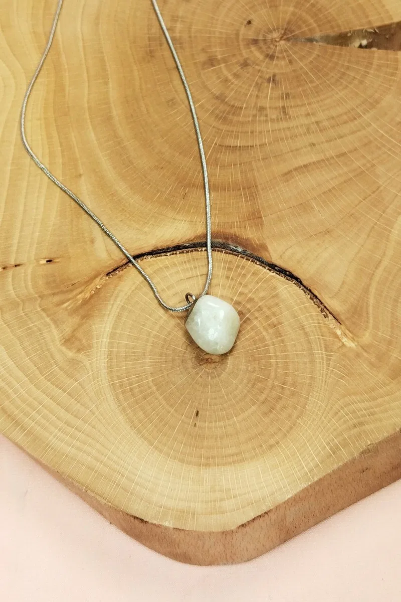 Aytaşı Doğal Taşı Zincirli El Yapımı Kolye Uç: 2 cm Zincir: 20 cm Kutulu görsel 4