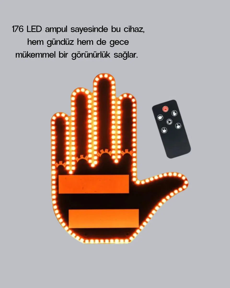 El Hareketiyle Kontrol Edilen 176 LED Amber Güvenlik Lambası görsel 3