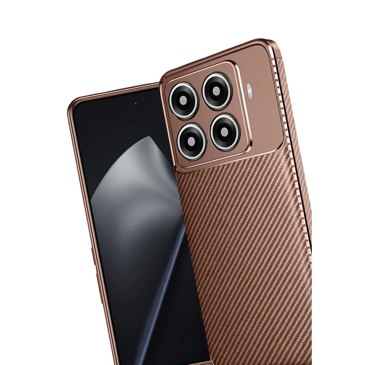 Xiaomi Mi 15t Pro Auto Focus Karbon Kapak - Kahverengi görsel 3