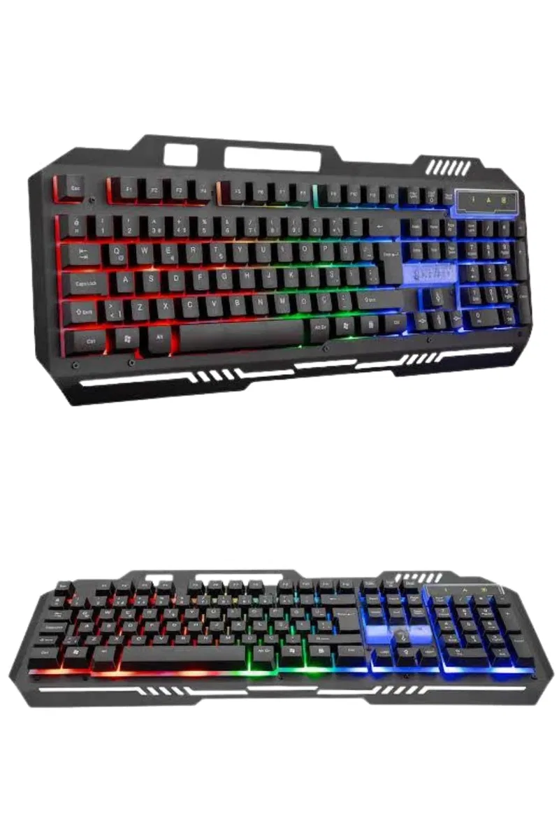 RGB Işıklı Gaming Oyuncu Klavye Q Klavye Mouse Hediyeli görsel 3