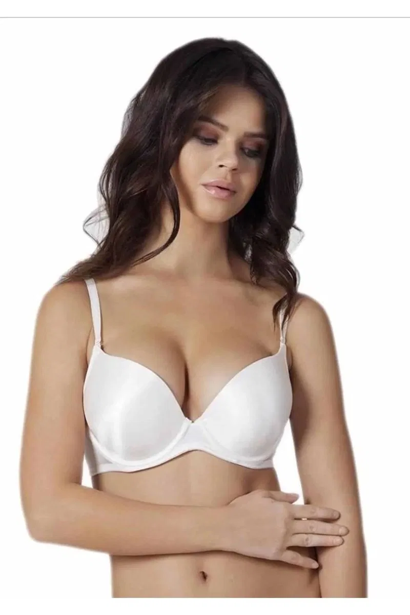 Orkide Kadın Ekru 2 Beden Büyüten Full Push-up Dolgulu Sihirli Destekli Sütyen Reina görsel 3