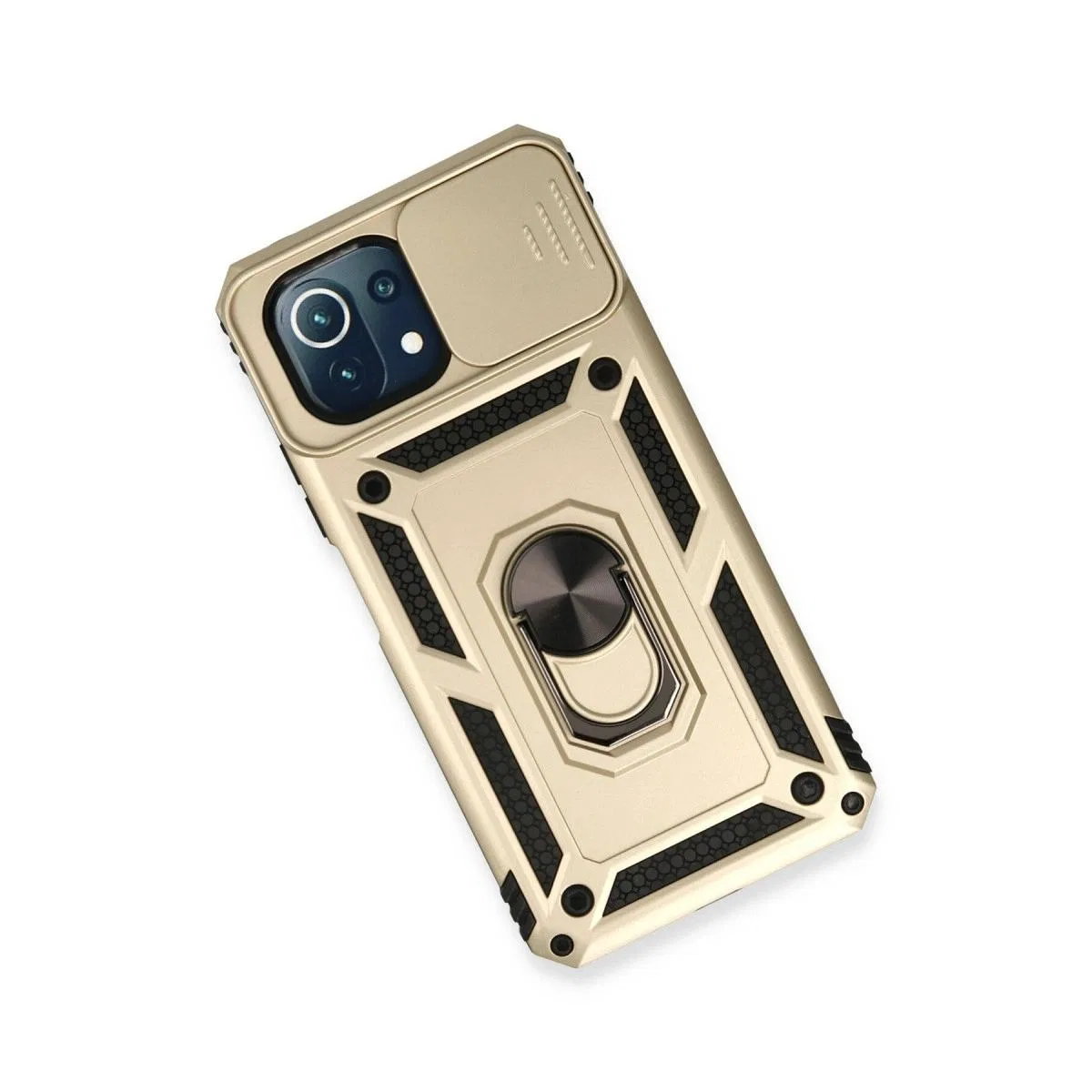 Xiaomi Mi 11 Lite Kılıf Pars Lens Yüzüklü Silikon - Gold görsel 3