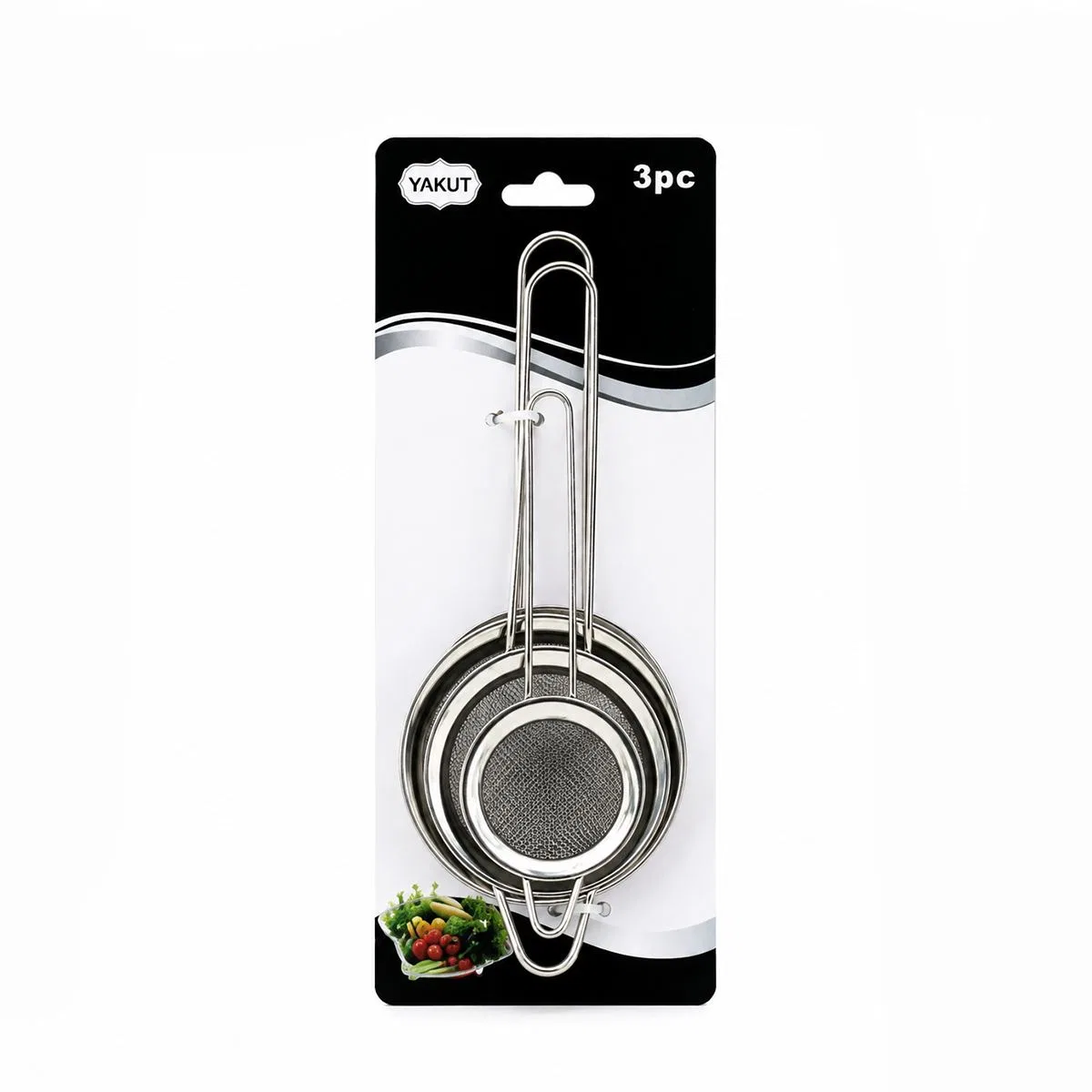 3'lü Mini Tel Süzgeç Seti (5-7-8 cm) Metal Çerçeve görsel 2