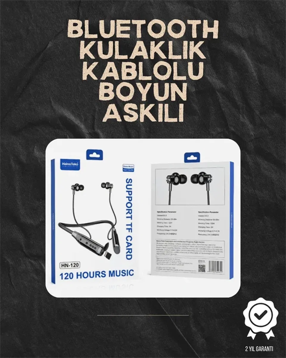 120 Saat Şarj Süresi Sunan Spor Tipi Kablosuz Bluetooth Kulaklık görsel 2