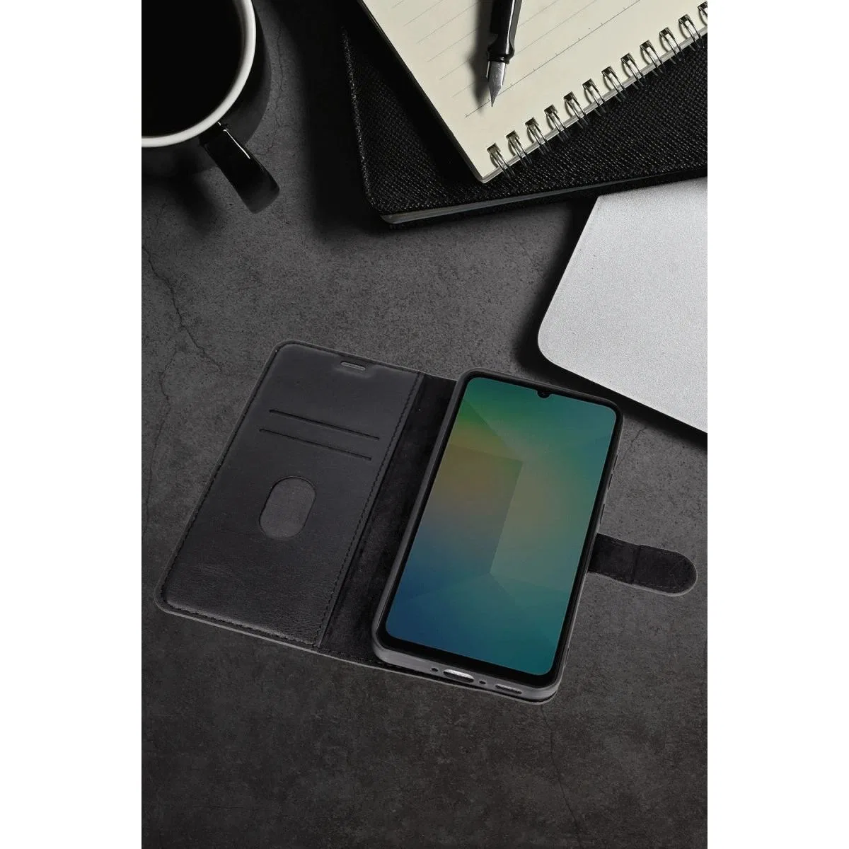 Samsung Galaxy A07 4g Trend S Plus Kapaklı Kılıf - Yeşil görsel 4