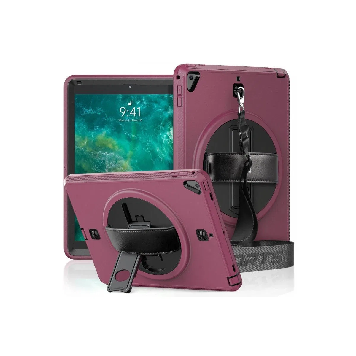 Apple İpad 5 Air 9. 7 Kılıf Strap-c Otterbox Tablet Kapak - Mürdüm