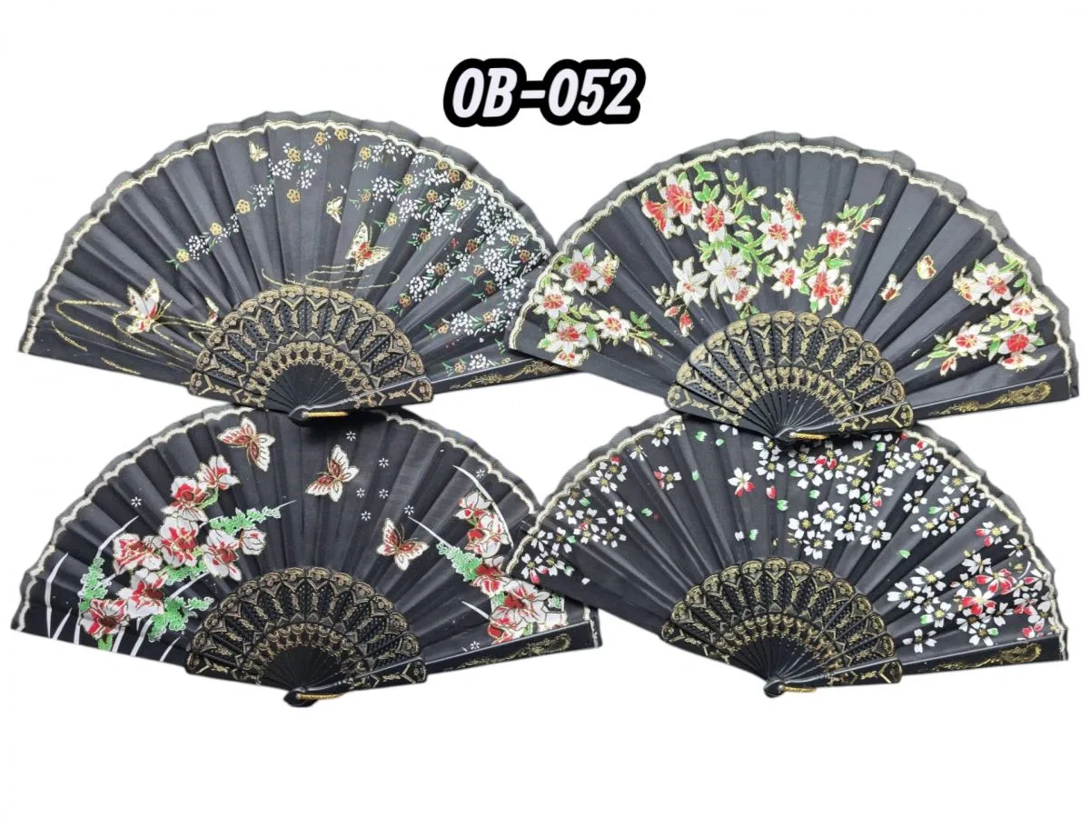 Plastik Kumaş Yelpaze 12'li Karışık Ob-052