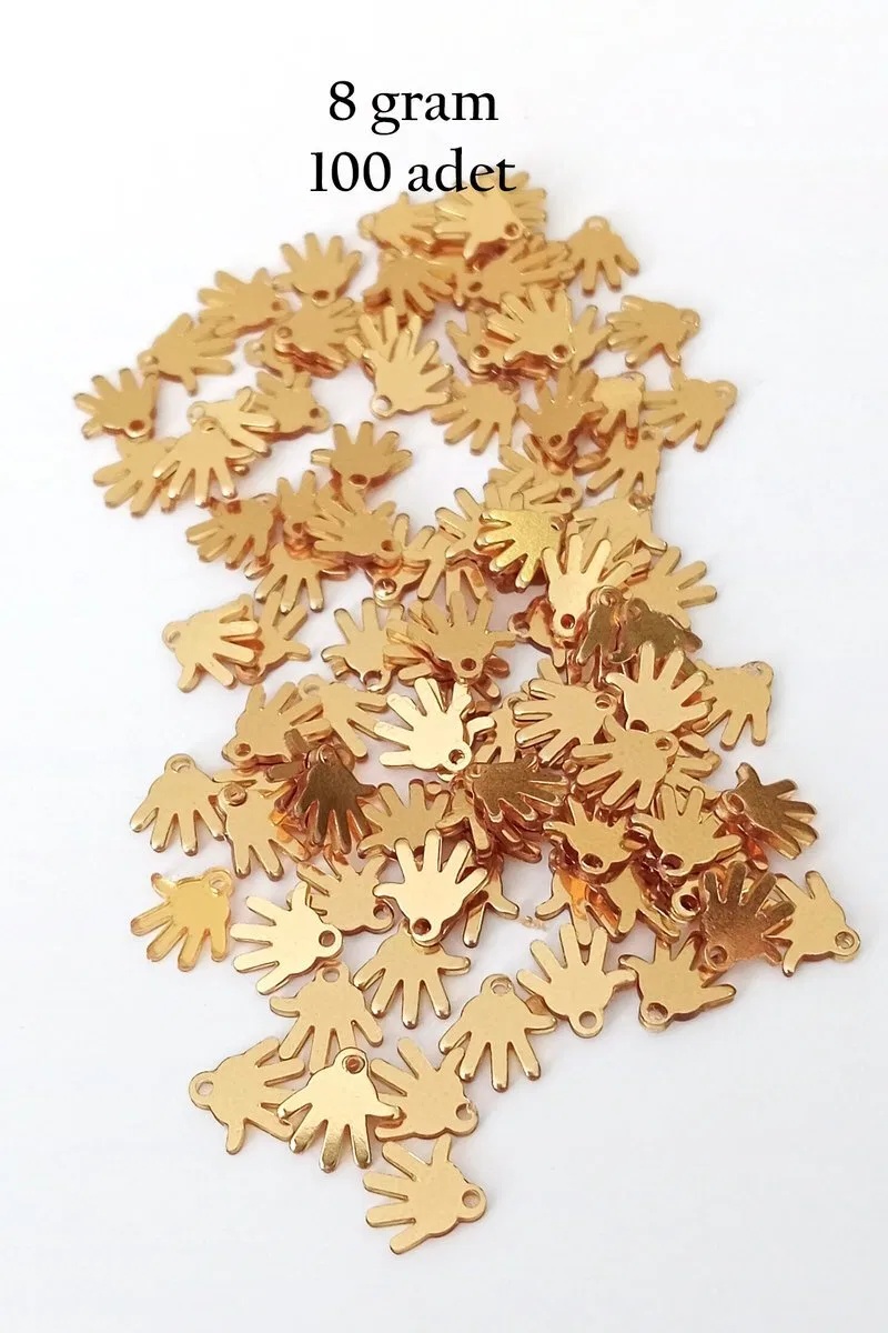 Oya Abiye Bileklik Kolye Pleksi Metalik Plastik Pul Altın Renk 8 gram 100 adet - BNC485