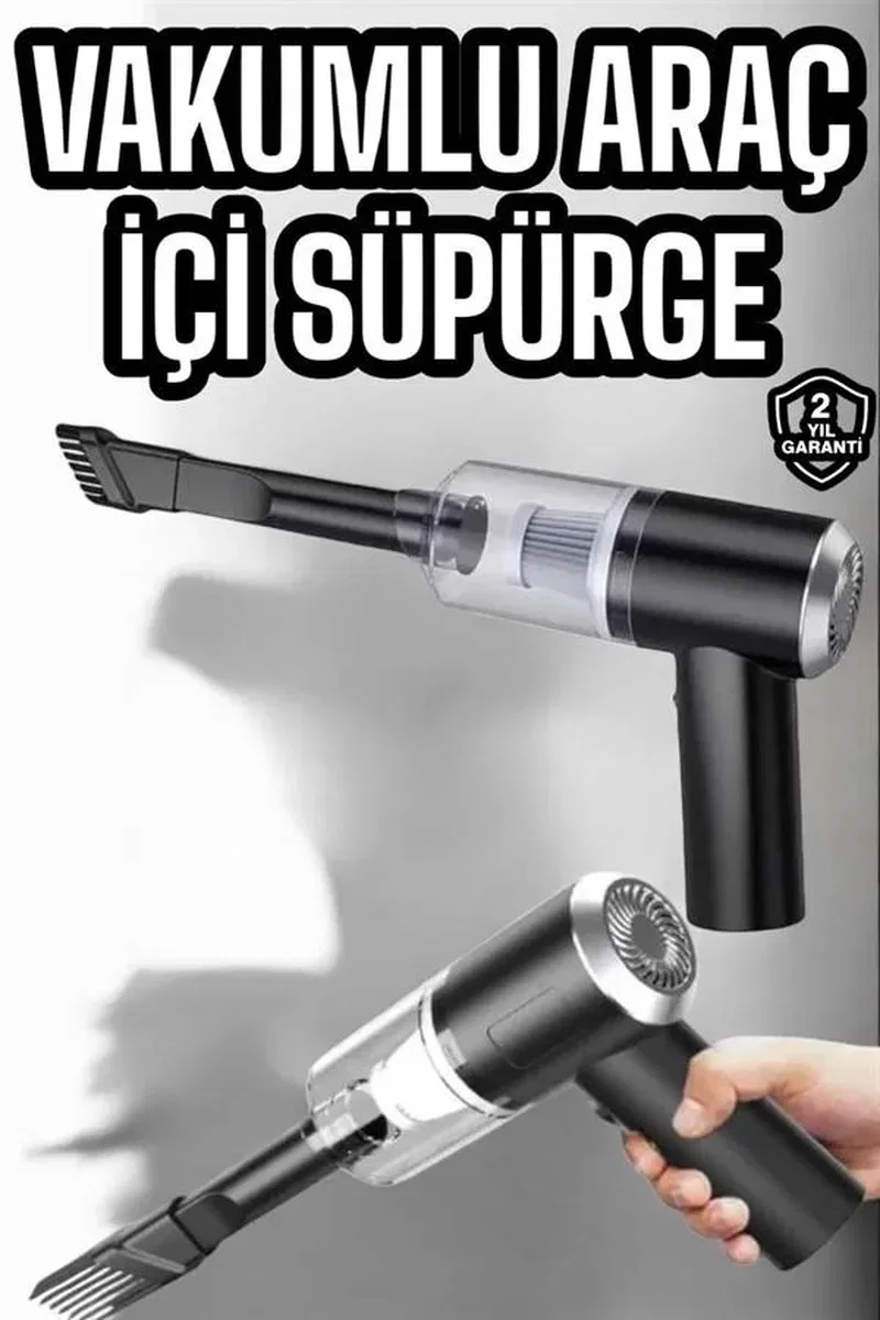 Araç İçi Süpürge Filtreli Şarjlı Süpürge Vakumlu Yıkanabilir görsel 2