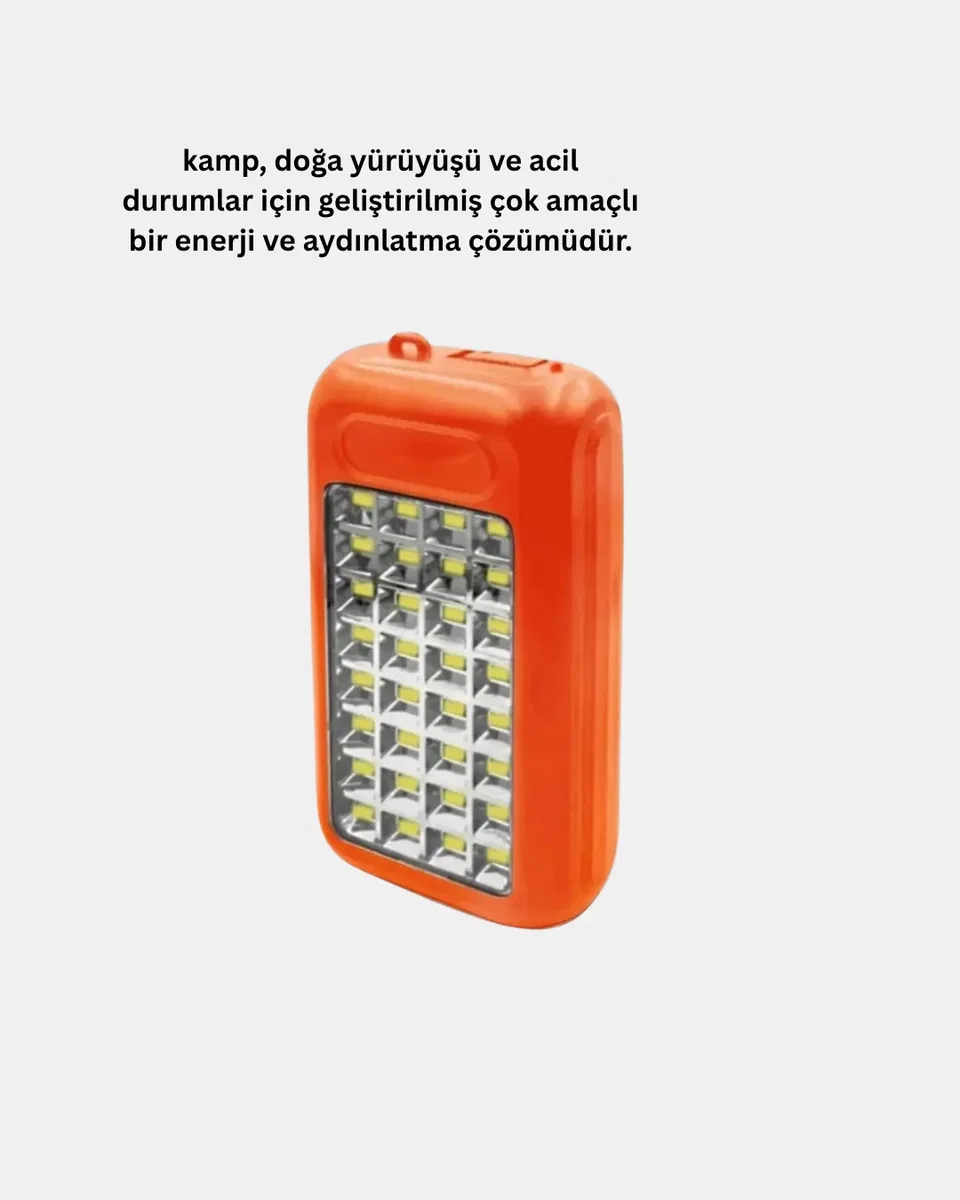 Güneş Enerjili Powerbank 10000 mAh LED Işıklı görsel 4