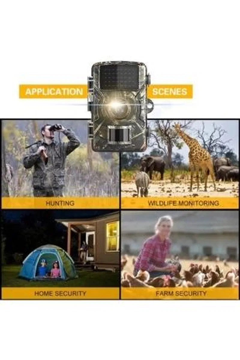 Fotokapan Kamera 12mp 1080p Doğa Ve Outdoor Gece Görüşlü Kamera Su Geçirmez görsel 4