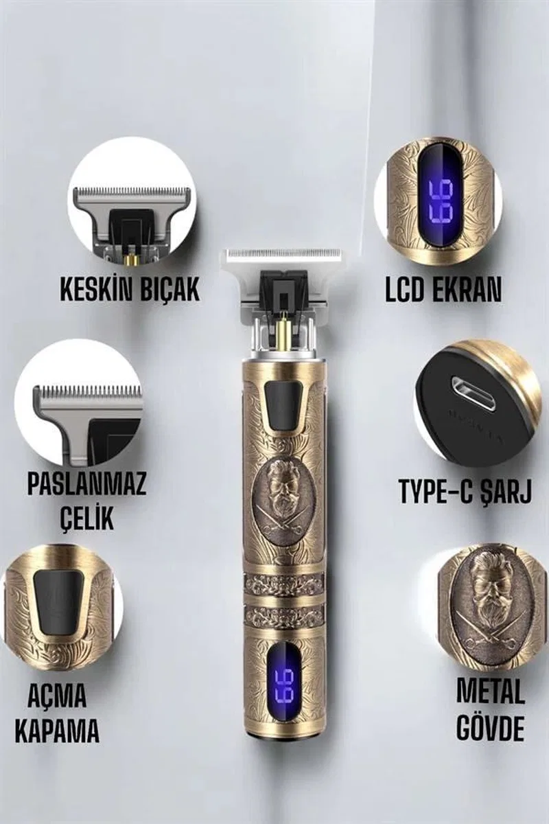Çizik Tıraş Makinesi Şarjlı Paslanmaz Çelik Bıçaklı Uzun Ömürlü görsel 3