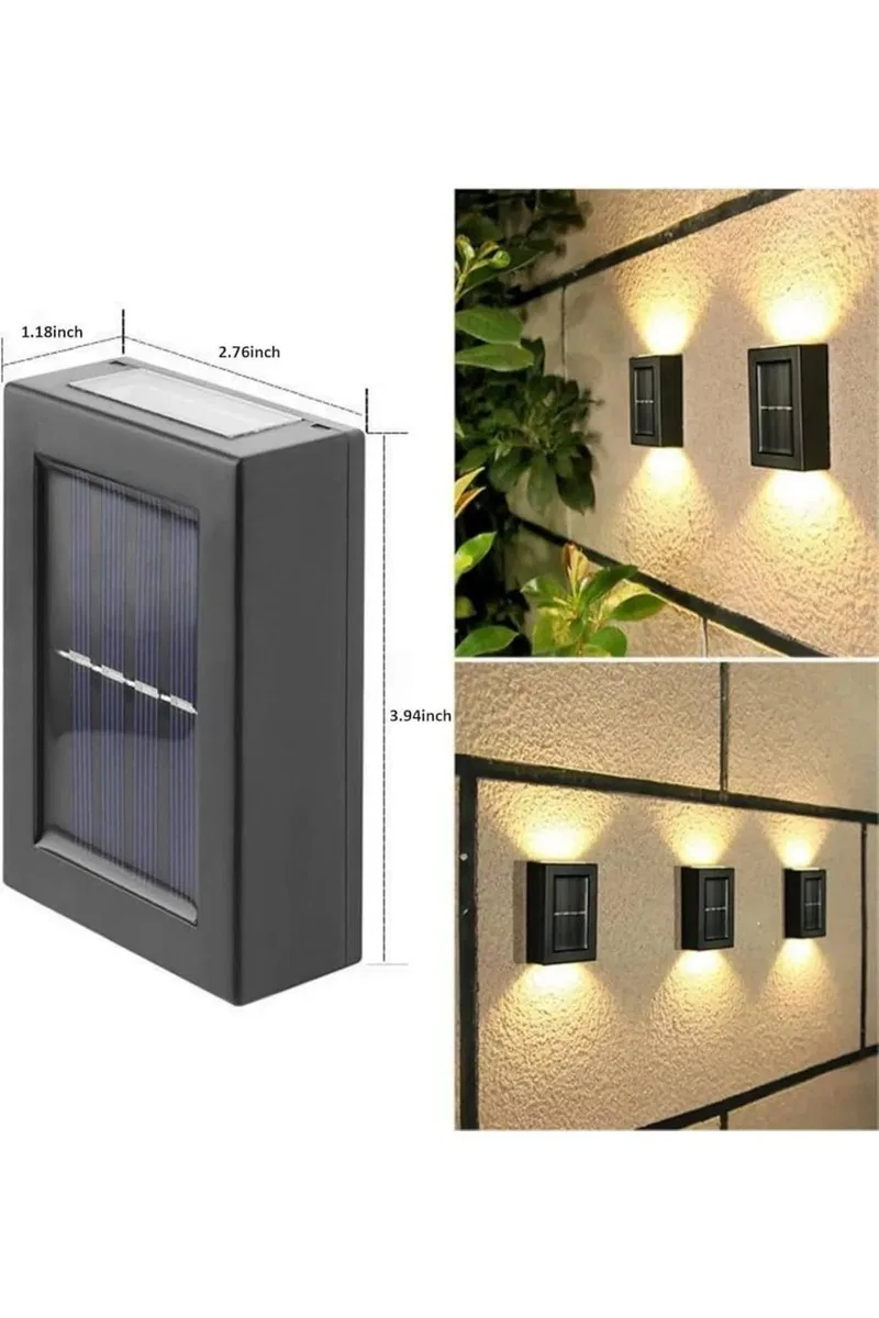 Dekoratif Duvar Lambası Solar Güneş Enerjili Bahçe Aydınlatması görsel 3