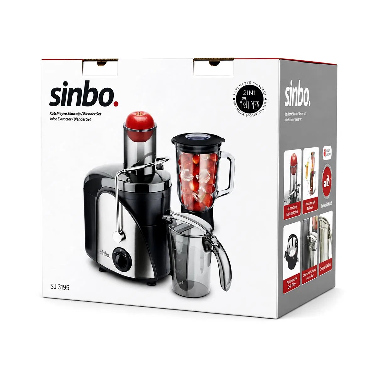 600W Katı Meyve ve Sebze Sıkacağı Blender Seti 1000 ml görsel 4