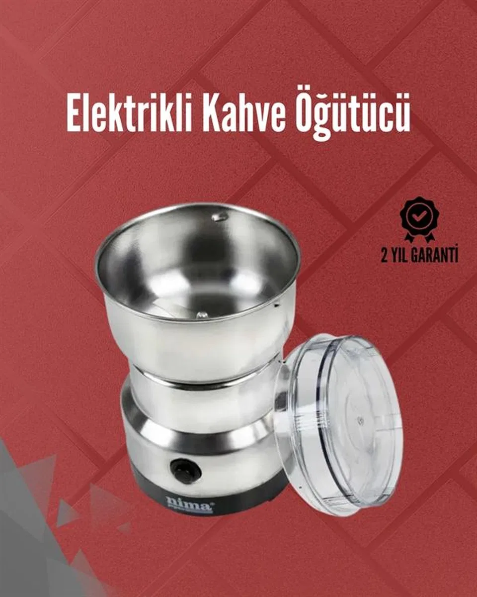 Paslanmaz Çelik Elektrikli Kahve Değirmeni | Sessiz, Hızlı, Çok Amaçlı Öğütücü (200w)
